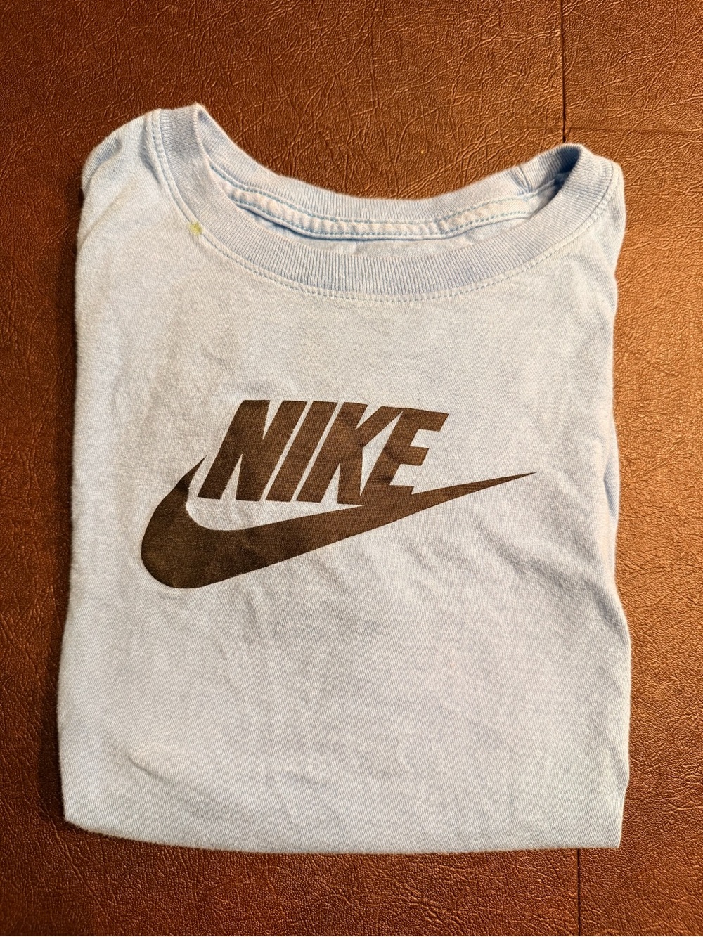 Nike Light Blue Kids Logo Tee with Black Swoosh